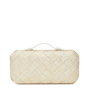Poolside The East West Straw Clutch, Brown